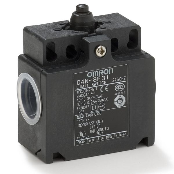 Limit switch, Top plunger, 2NC (slow-action), 2NC (slow-action), M20 ( image 1