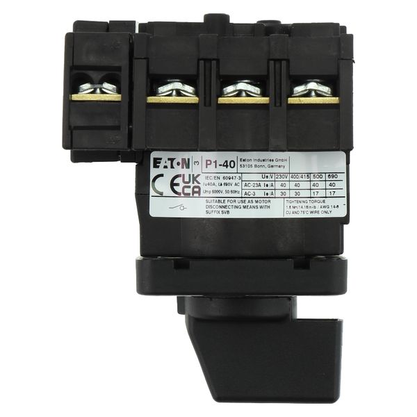 On-Off switch, P1, 40 A, flush mounting, 3 pole + N, with black thumb grip and front plate image 28