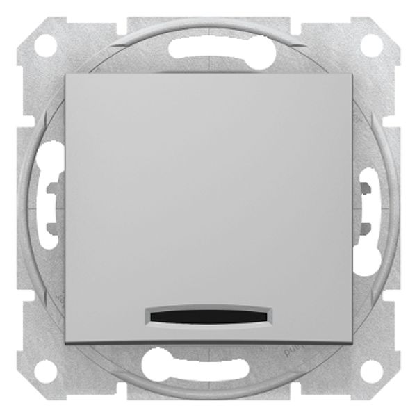 Sedna - intermediate switch - 10AX locator light, without frame aluminium image 1