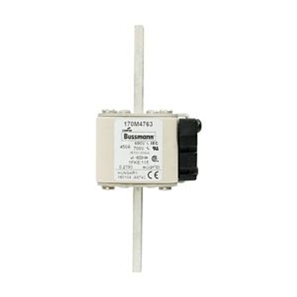 Fuse-link, high speed, 450 A, AC 690 V, size 1, 53 x 69 x 136 mm, aR, IEC, UL, single indicator image 3