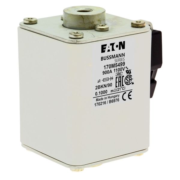 Fuse-link, high speed, 900 A, AC 1100 V, size 2, 61 x 77 x 91 mm, aR, IEC, UL, single indicator image 7