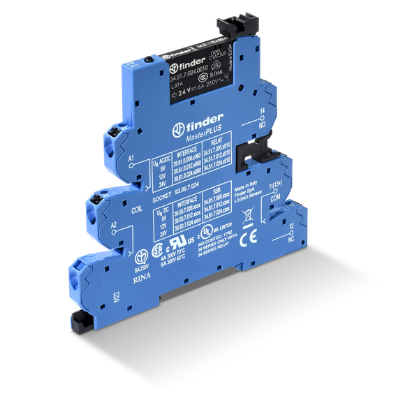 Rel. interface EMR MasterPLUS Push-IN.6,2mm.1CO 6A/220VDC/SEN/AgNi (39.61.7.220.0060) image 2