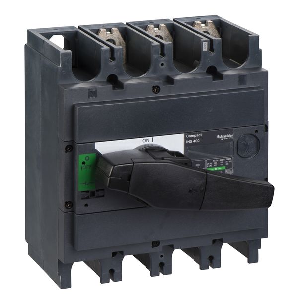 switch disconnector, Compact INS400 , 400 A, standard version with black rotary handle, 3 poles image 3