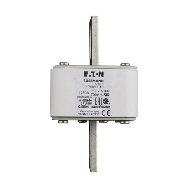 Fuse-link, high speed, 1500 A, AC 690 V, size 3, 76 x 92 x 135 mm, aR, IEC, UL image 1