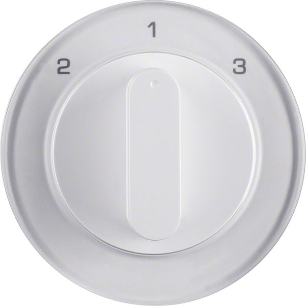 Centre plate rotary knob 3-step switch, Berker R.1/R.3, polar white gl image 1