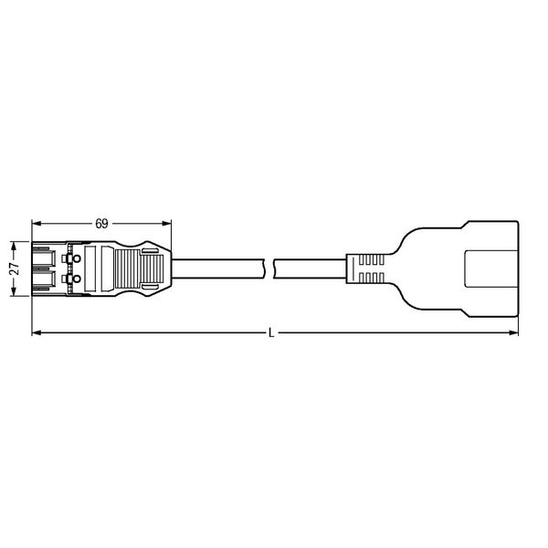 pre-assembled adapter cable Eca Plug/SCHUKO coupler white image 3