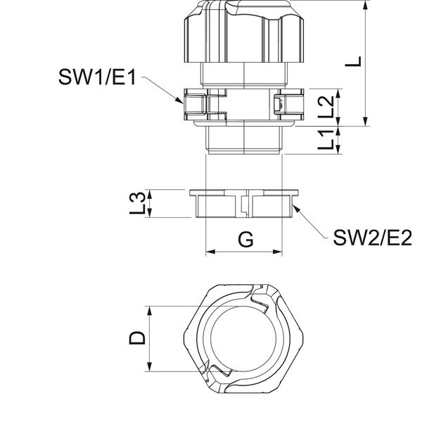 V-TEC TB25 Cable gland, separable Sealing insert, closed M25 image 2