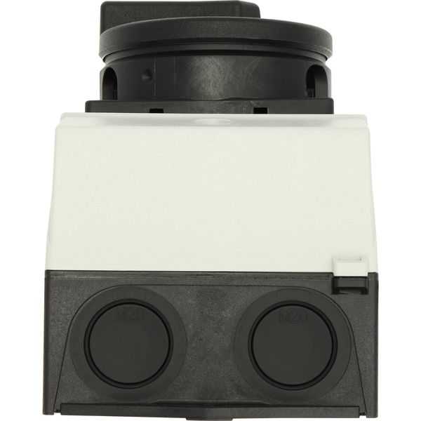 Main switch, T0, 20 A, surface mounting, 3 contact unit(s), 3 pole + N, 1 N/O, 1 N/C, STOP function, With black rotary handle and locking ring, Lockab image 56