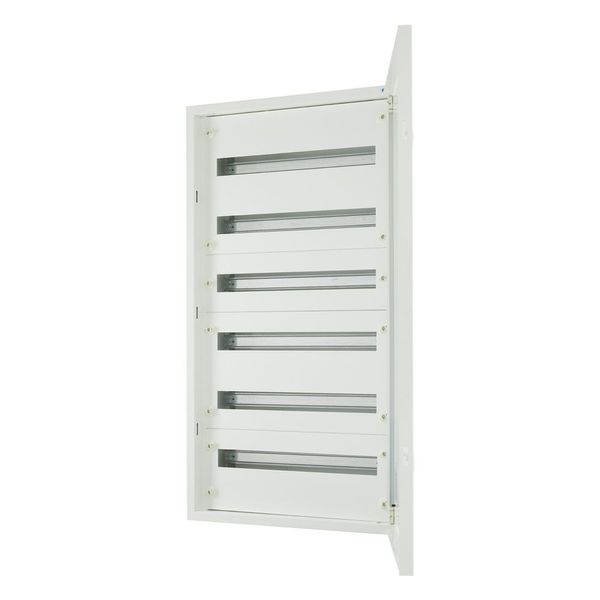 Complete flush-mounted flat distribution board with window, white, 24 SU per row, 6 rows, type P image 1