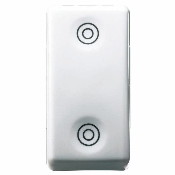 PUSH-BUTTON 1P 250V ac - NO+NO 10A - WITH INTERLOCK - SYMBOL DOUBLE CIRCLES - 1 MODULE - SYSTEM WHITE image 2