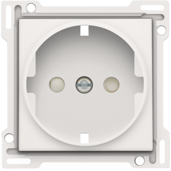 Finishing set for socket outlet with side earthing and shutters, white image 1