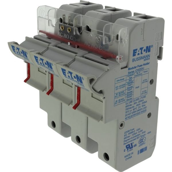Fuse-holder, low voltage, 125 A, AC 690 V, 22 x 58 mm, 3P+N, IEC, UL, with microswitch image 1