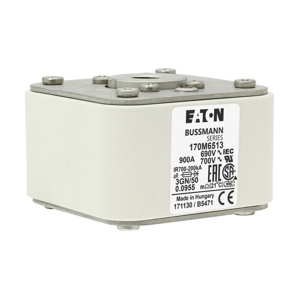 Fuse-link, high speed, 900 A, AC 690 V, size 3, 76 x 92 x 53 mm, aR, IEC, UL, single indicator image 23