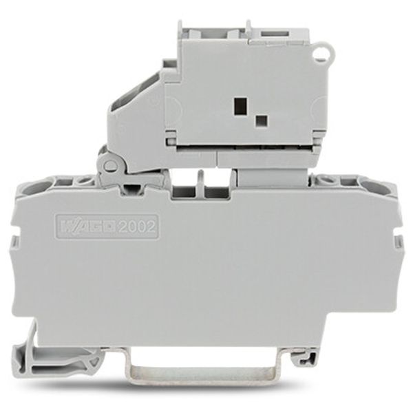 2-conductor fuse terminal block with pivoting fuse holder and end plat image 2