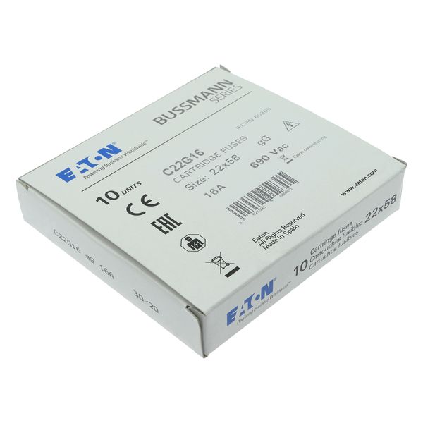 Fuse-link, LV, 16 A, AC 690 V, 22 x 58 mm, gL/gG, IEC image 14