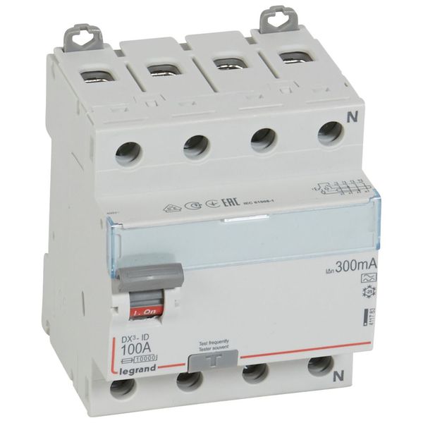 RCD DX³-ID - 4P - 400 V~ neutral right hand side - 100 A - 300 mA - A type image 1