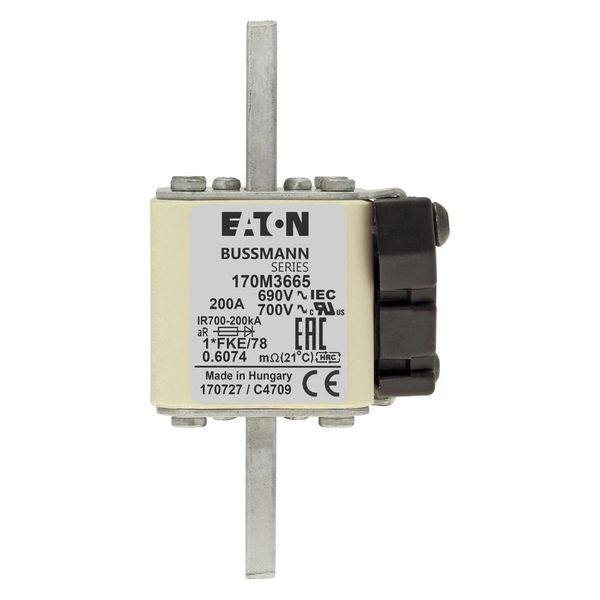 Fuse-link, high speed, 200 A, AC 690 V, compact size 1, 45 x 59 x 110 mm, aR, IEC, UL image 15