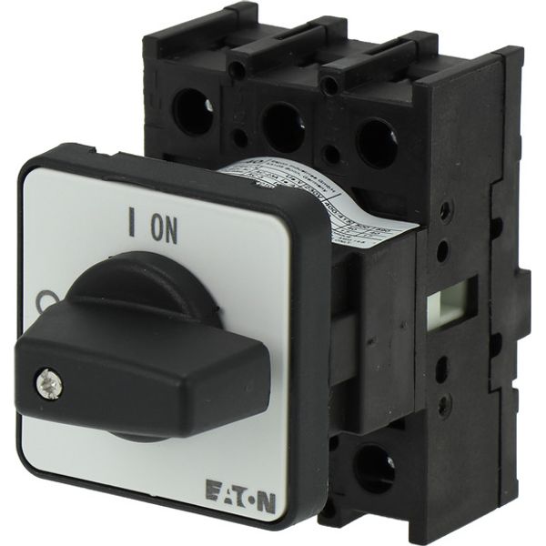 On-Off switch, P1, 40 A, flush mounting, 3 pole, with black thumb grip and front plate image 3