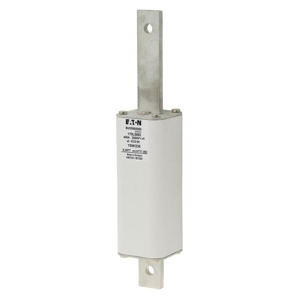 Fuse-link, high speed, 400 A, AC 2000 V, Size 1, 51 x 51 x 264 mm, aR, IEC, single indicator, centre bolted image 4