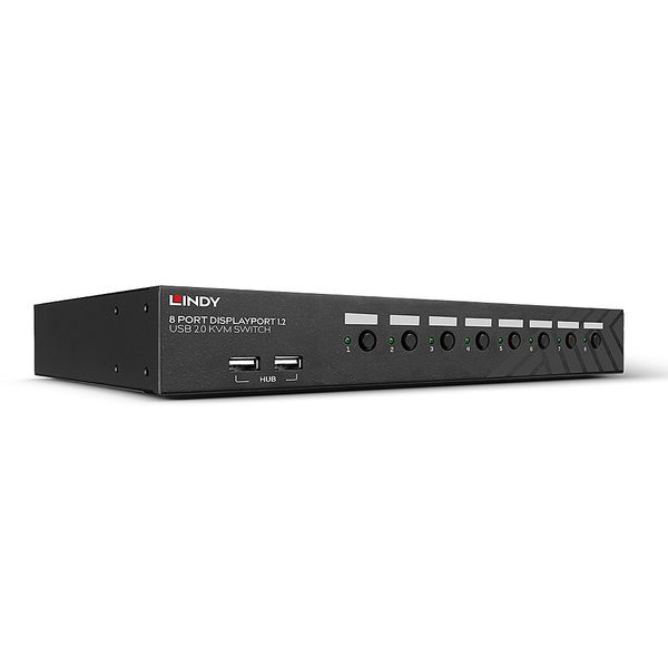 8 Port DisplayPort 1.2, USB 2.0 & Audio KVM Switch Switches between up to 8 PCs from one display, keyboard and mouse image 1