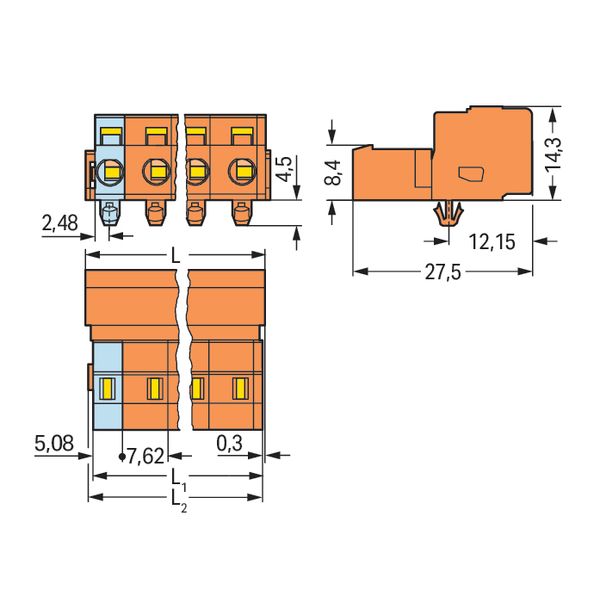 1-conductor male connector CAGE CLAMP® 2.5 mm² orange image 4