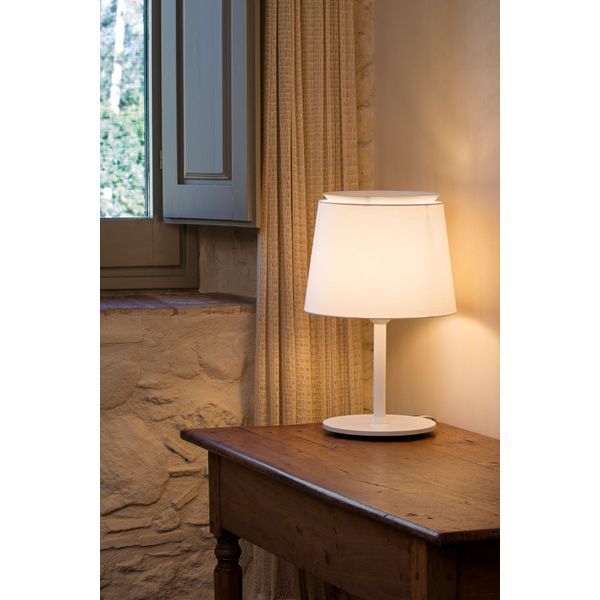 SAVOY WHITE TABLE LAMP WHITE LAMPSHADE image 2