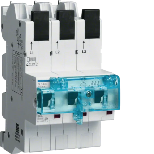 SLS-Circuit breaker 3P 63A, select. char. E, 25 kA, screwless, connection on the bus image 1