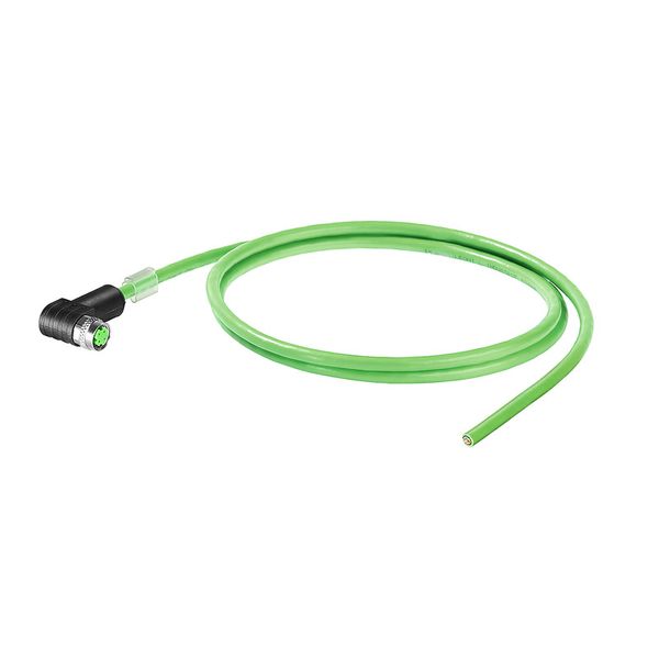 PROFINET Cable (assembled), M8 D-code - IP67 angeled socket, Open, Num image 1