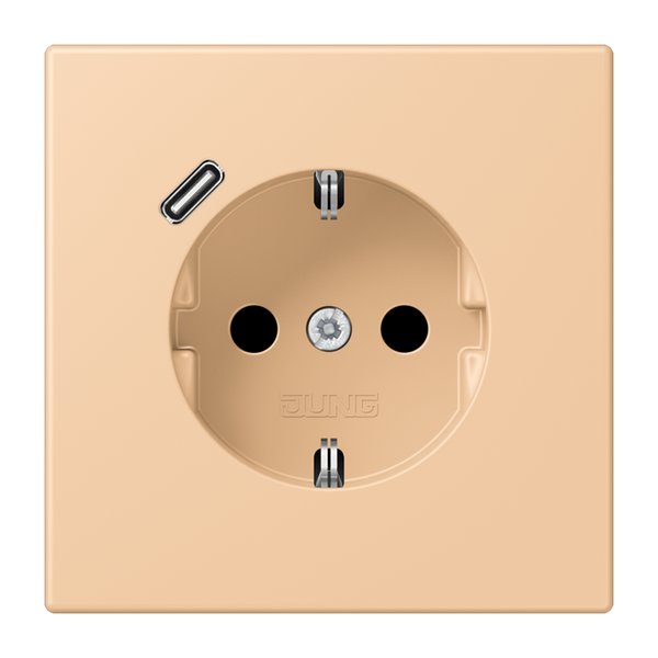SCHUKO socket with USB type C LC32122 LC1520-18C237 image 1