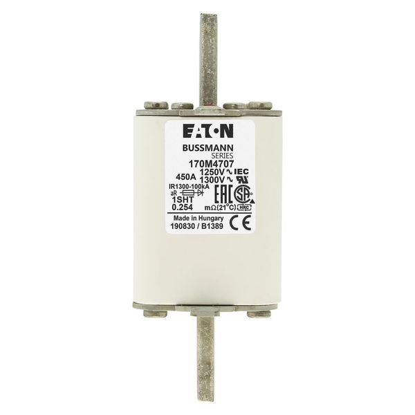 Fuse-link, high speed, 450 A, AC 1250 V, size 1, 53 x 63 x 135 mm, aR, IEC, single indicator image 14