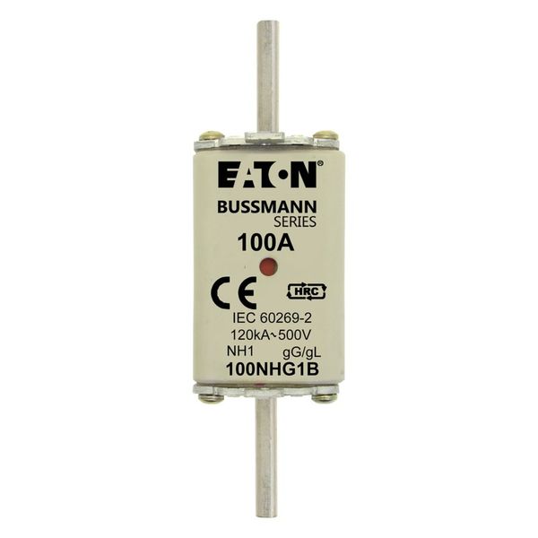 Fuse-link, low voltage, 100 A, AC 500 V, NH1, gL/gG, IEC, dual indicator image 8