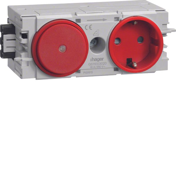 Socket-outlet+Switch Wago C-Profile red image 1