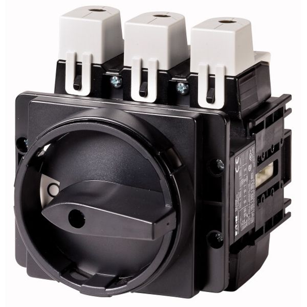 Main switch, P5, 125 A, flush mounting, 3 pole + N, STOP function, With black rotary handle and locking ring, Lockable in the 0 (Off) position image 1