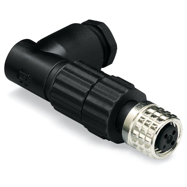 Fitted pluggable connector 3-pole M8 socket, right angle image 2