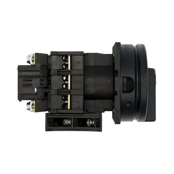 Main switch, P1, 25 A, flush mounting, 3 pole, 1 N/O, 1 N/C, STOP function, With black rotary handle and locking ring, Lockable in the 0 (Off) positio image 12