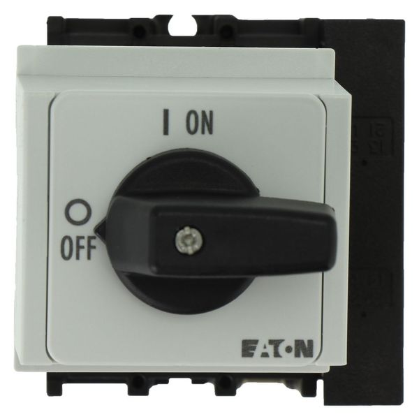 On-Off switch, P1, 40 A, service distribution board mounting, 3 pole, 1 N/O, 1 N/C, with black thumb grip and front plate image 11