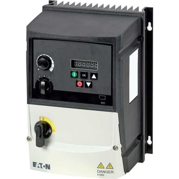 Variable frequency drive, 230 V AC, 1-phase, 7 A, 1.5 kW, IP66/NEMA 4X, Radio interference suppression filter, Brake chopper, 7-digital display assemb image 4