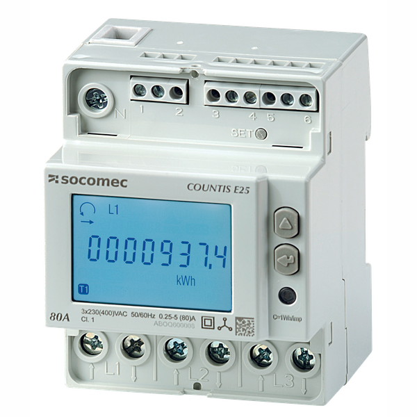 Active-energy meter COUNTIS E26 Direct 80A dual tariff with M-BUS com. image 1