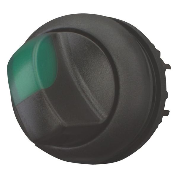 Illuminated selector switch actuator, RMQ-Titan, With thumb-grip, maintained, 2 positions (V position), green, Bezel: black image 5