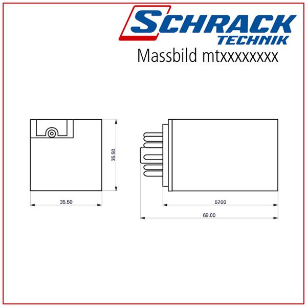 Plug-in Relay 8 pin 2 C/O 12VDC 10A, series MT image 2