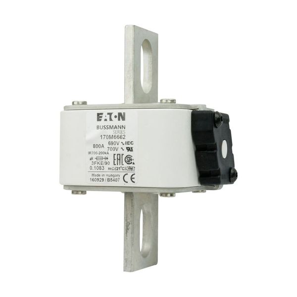 Fuse-link, high speed, 800 A, AC 690 V, size 3, 76 x 92 x 135 mm, aR, IEC, UL, single indicator image 8