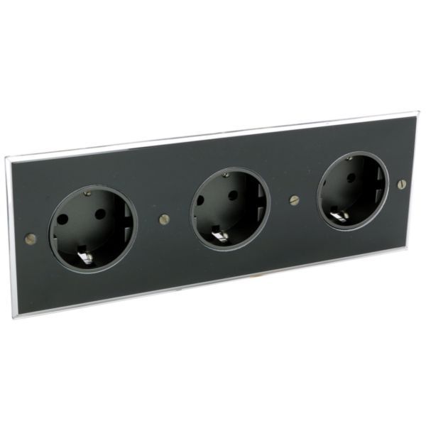 Art d'Arnould universe Memory triple standard schuko horizontal power socket 2P+E 16A 250V - Crystal image 1