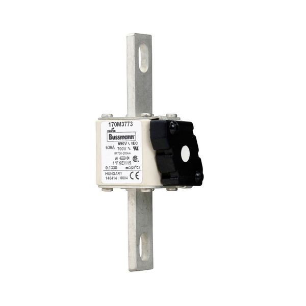 Fuse-link, high speed, 630 A, AC 690 V, compact size 1, 45 x 59 x 148 mm, aR, IEC, UL, single indicator image 6