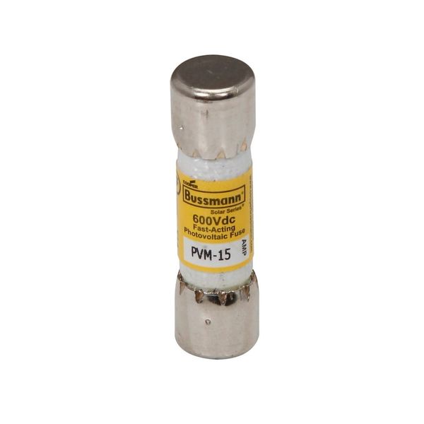 Midget Fuse, Photovoltaic, 600 Vdc, 50 kAIC interrupt rating, Fast acting class, Fuse Holder and Block mounting, Ferrule end X ferrule end connection, 6A current rating, 50 kA DC breaking capacity, .41 in diameter image 3