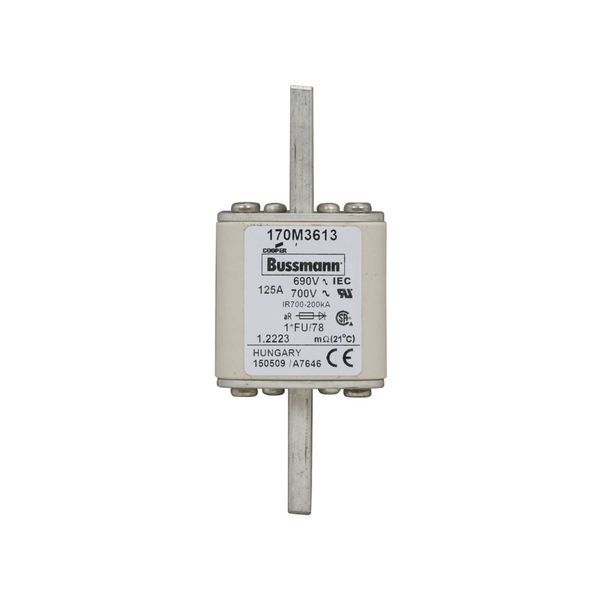 Fuse-link, high speed, 125 A, AC 690 V, compact size 1, 45 x 45 x 110 mm, aR, IEC, UL image 5