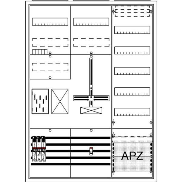 BA37BC5 Meter board, Field width: 3, Rows: 57, 1100 mm x 800 mm x 215 mm, Isolated (Class II), IP31 image 21