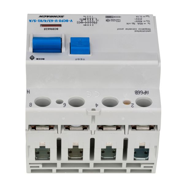 Residual current circuit breaker 63A,4-p,100mA,type A,S, FU image 1