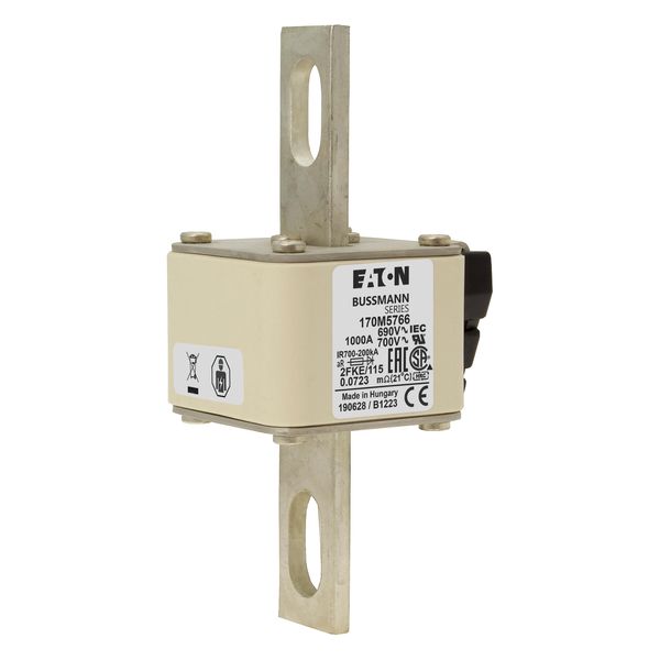 Fuse-link, high speed, 1000 A, AC 690 V, size 2, 61 x 77 x 135 mm, aR, IEC, UL, single indicator image 9