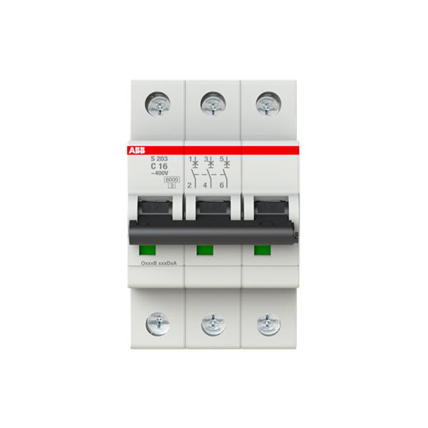 S203-B16 MTB Miniature Circuit Breaker - 3P - B - 16 A image 1