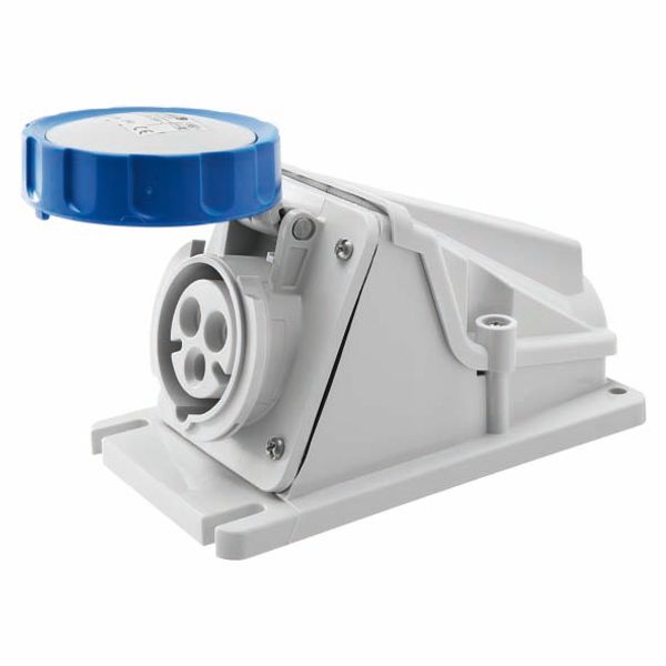 90° ANGLED SURFACE-MOUNTING SOCKET-OUTLET - IP67 - 2P+E 32A 200-250V 50/60HZ - BLUE - 6H - SCREW WIRING image 2